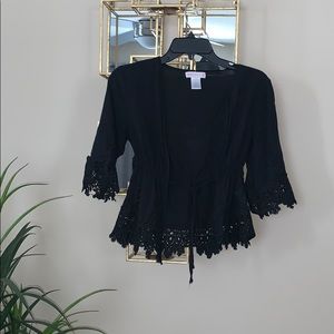 Black laced cardigan